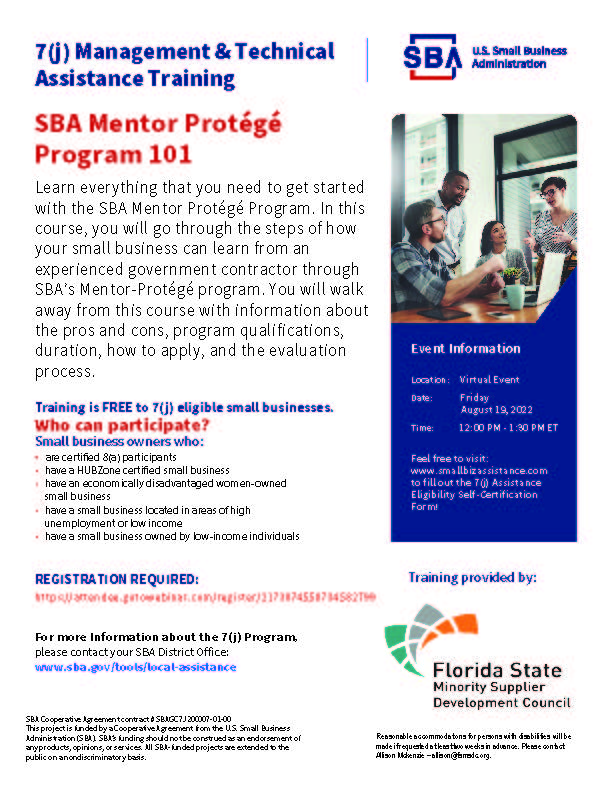 SBA Mentor Protégé Program 101